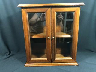 Vintage Miniature Tabletop Display Curio Cabinet Glass Doors Made In Italy