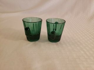 Vintage Barware Libbey Cactus Shaped Green Shot Glasses {Set of 2} 5