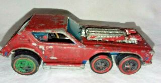 Vintage 1971 Hot Wheels Redline Open Fire Hong Kong Hand Painted Red Over Blue