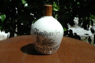 Nordhausen Kornschnapps Pottery 2 - Tone Early Ovoid Liquor Jug Cabin Graphics