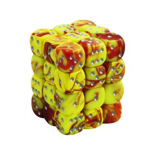 12mm D6 Toxic Dice Set - Yellow/red