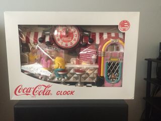 Nib Vintage Coca Cola Wall Clock Jukebox Soda Fountain Ice Cream Parlor Soda