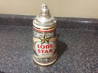 1988 Lone Star Beer Lidded Stein Limited Edition Very Hard To Find 590 Texas