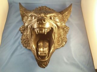 Dwk Large Wolf Head.  14 " By 11 ".  Wall Art.  13 " Ear To Ear.  Wolf Of Any St.  Look