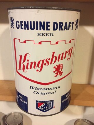 Kingsbury Gallon Beer Can,  Kingsbury Div Of Heileman Brewing Co.  Inc La Crosse Wi