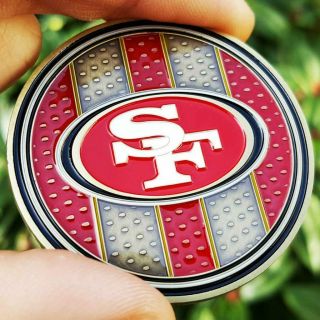 Premium Nfl San Francisco 49ers Poker Card Guard Chip Protector Golf Marker Coin