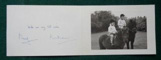 Antique Signed Christmas Card Prince Edward Duke & Duchess Of Kent Children 1968
