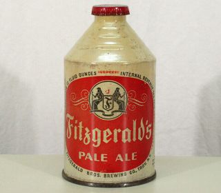 FITZGERALD ' S PALE ALE IRTP CREAM CROWNTAINER CONE TOP BEER CAN TROY,  YORK NY 3