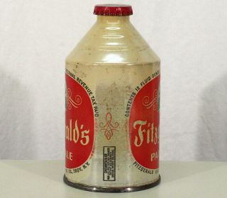 FITZGERALD ' S PALE ALE IRTP CREAM CROWNTAINER CONE TOP BEER CAN TROY,  YORK NY 4