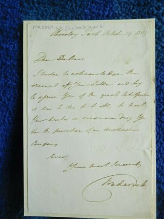 Prince Frederick Duke Of York Son Of King George 3 Signed Letter