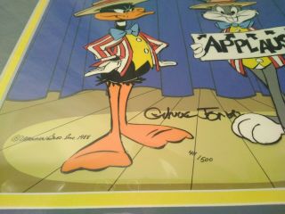 Daffy Duck / Bugs Bunny Animation Cel Signed By Chuck Jones / Limited Ed.  411 3