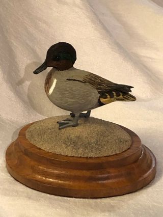Greg Daisey Miniature Hand Carved Wood Green - Winged Teal Duck Hand Painted
