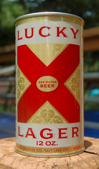 Simply Gorgeous 1962 Lucky Lager Flat Top Beer Can From Salt Lake City