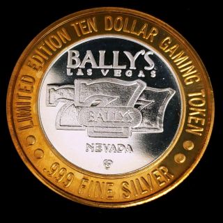1995 GDC Bally ' s Hotel Casino.  999 Silver Strike $10 Monorail Token 9BAL9532 2