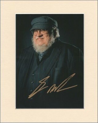 George R R Martin Game Of Thrones Signed Mounted 10x8 Autograph Photo