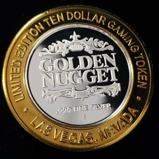 2002 S Golden Nugget Casino 999 Silver Strike $10 Eagle Head Token 5GNC0268 2