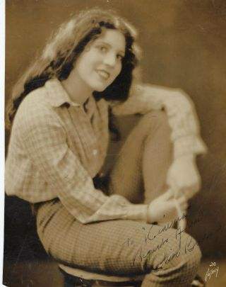 Silent Era Actress Olive Borden,  Rare Autographed Studio Photo.