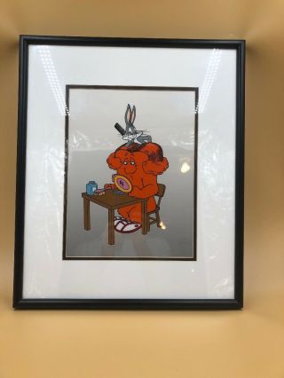 Warner Brothers " Hare - Do " Framed Animation Sericel Bugs Bunny & Gossamer
