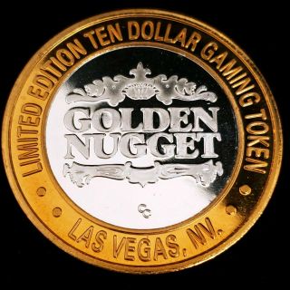 1994 CC Golden Nugget Casino.  999 Silver Strike $10 Gambling Hall Token ^GNC9416 2