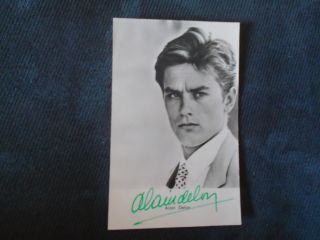 Alain Delon - Signature On Photo Card