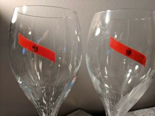 2 G.  H.  MUMM Champagne Glasses Flute Tulip Shaped Glasses Red Ribbon w Eagle 7.  5” 3