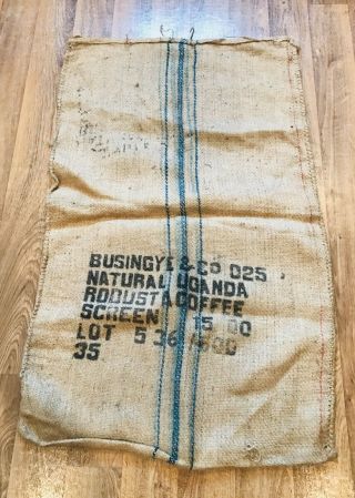 Large Burlap Coffee Bag Gunny Sack Jute Uganda Crafts Home Decor