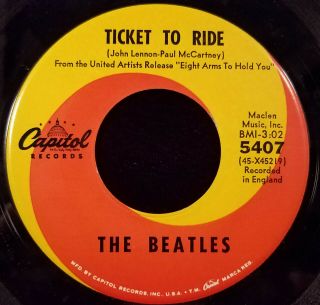 THE BEATLES - Ticket To Ride/Yes It Is - 45RPM Vinyl Record w Picture Sleeve 8