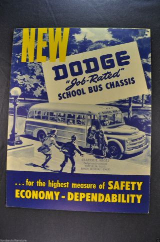 1948 - 1949 Dodge School Bus Truck Sales Brochure Folder