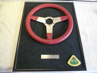 Lotus Esprit Jim Clark Steering Wheel Plaque,  One Of A Kind,  Circa 1991 W/bonus