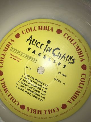 Alice In Chains - Facelift White Vinyl LP 7