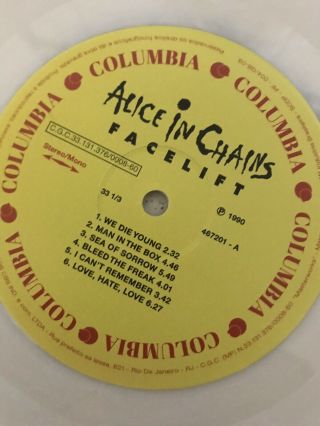 Alice In Chains - Facelift White Vinyl LP 8
