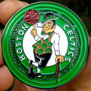 Premium Nba Boston Celtics Poker Card Guard Chip Protector Golf Marker Coin