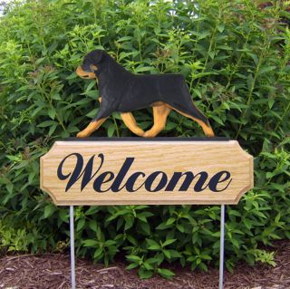 Rottweiler Wood Welcome Outdoor Sign