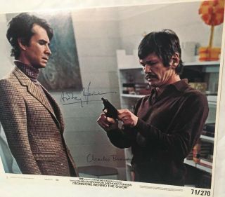 Anthony Perkins And Charles Bronson Signed Photo Actors “death Wish” “psycho”