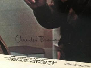 Anthony Perkins And Charles Bronson Signed Photo Actors “Death Wish” “Psycho” 3