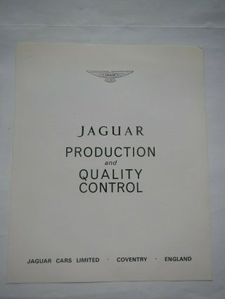 Jaguar Production And Quality Control Folder,  1968