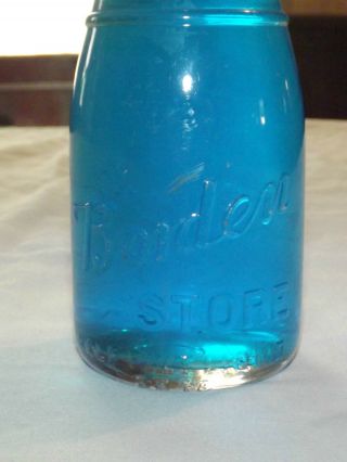 Vintage 1940 - 50s Borden Boulevard Store Albany Ny Embossed 1/2 Pint Milk Bottle