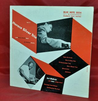 Rare Horace Silver Trio Vol.  2 – 1954 Blue Note Blp 5034 Mono 10 - Inch Lp