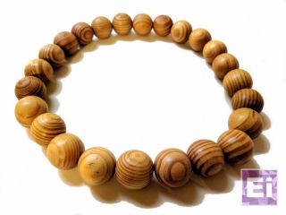 Akuma Prayer Bead Necklace: Natural Wood