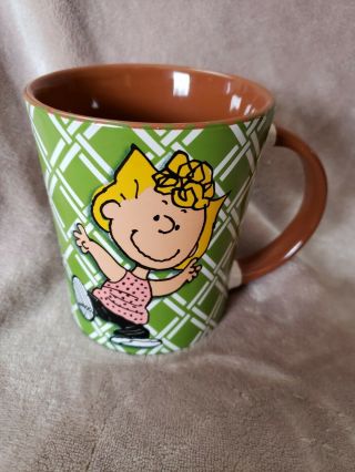 Peanuts Sally Green Brown Ceramic Coffee Cup Gibson Funky Mug 15 Oz By Schulz