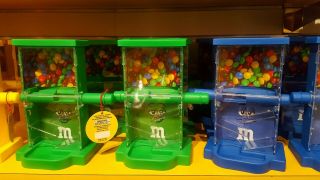 1 M&M ' s World Zig Zag Blue Candy Dispenser w Tags YOU PICK COLOR gift 2