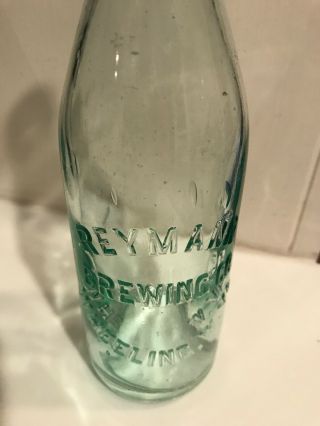 Reymann Brewing Co Wheeling WV,  Clear bottle,  very 3