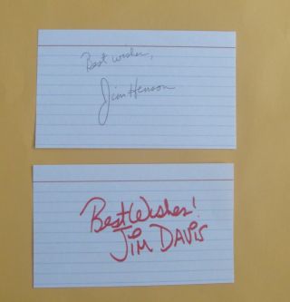 Jim Henson Signed The Muppets & Jim Davis Signed Garfield Cartoonist Autographs