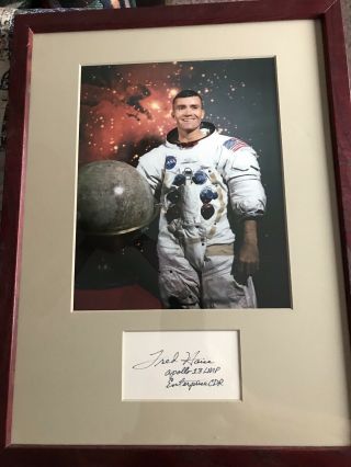 Professionally Framed & Matted Signed Apollo 13 Lmp Fred Haise