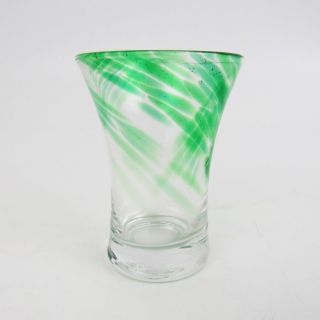 Blown Art Glass Shot Glasses Blue Green Teal Orange Swirl Colors Set of 4 6