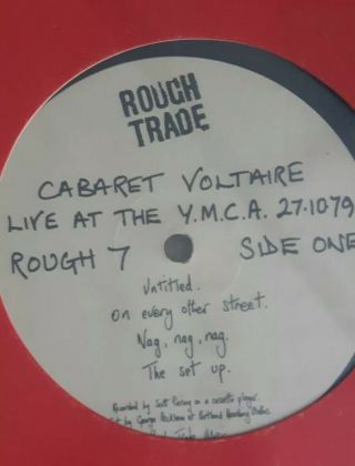Caberet Voltaire Live At The Y.  M.  C.  A.  27.  10.  79 Vinyl Lp Rough Trade Rough7 1980