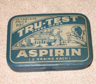 Tru Test Aspirin Medicine Tin Most Graphic Aspirin Tin Known To Exist