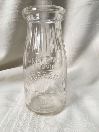 Vintage Half Pint Milk Bottle Mccready’s Dairy Berlin Hampshire 1936