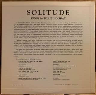 Billie Holiday “Solitude” LP Verve JAPAN MV - 2048 MONO JAZZ 2