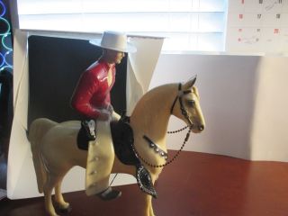 Hartland 1950s 9 " Series Small Red Champ Cowboy W/hat Or White Horse